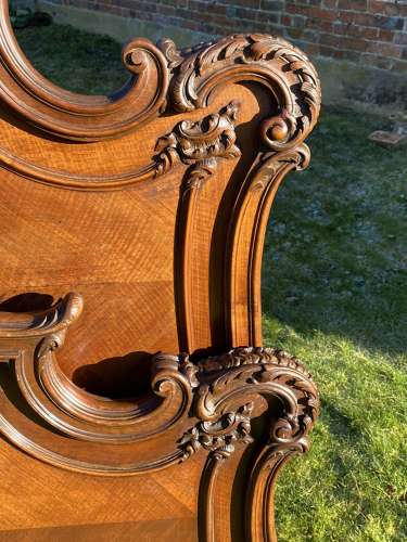 Louis XV style walnut double bed