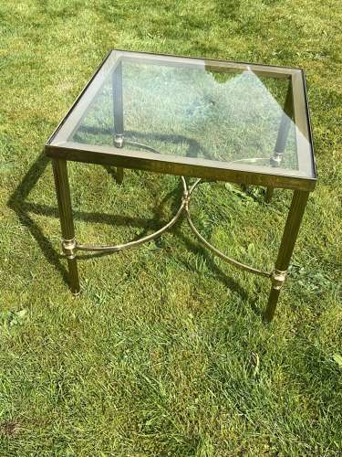Pair of mid century side tables in brass