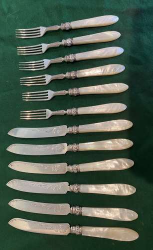 Solid silver mid 19th Century fruit set