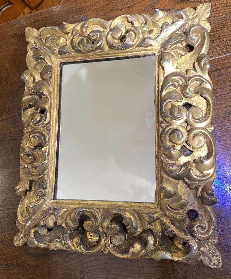 Small carved giltwood mirror