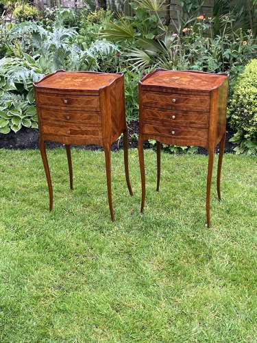 French Marquetry Bedside   Tsbled