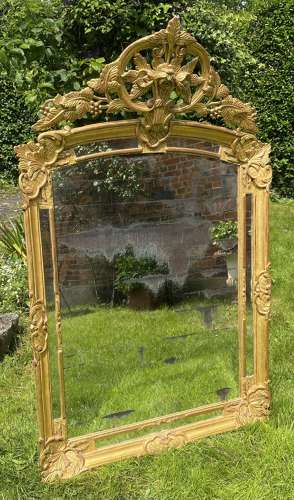 Large carved giltwood margin mirror