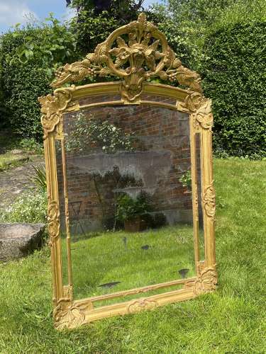 Large carved giltwood margin mirror