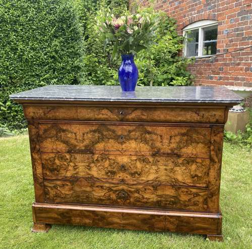 Burr walnut commode
