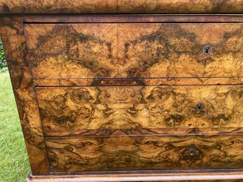 Burr walnut commode