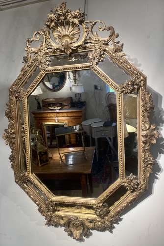 Gilt cushion or margin mirror