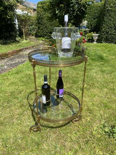 Round mid century drinks trolley