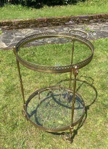 Round mid century drinks trolley