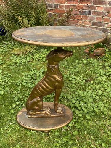 Carved giltwood whippet table