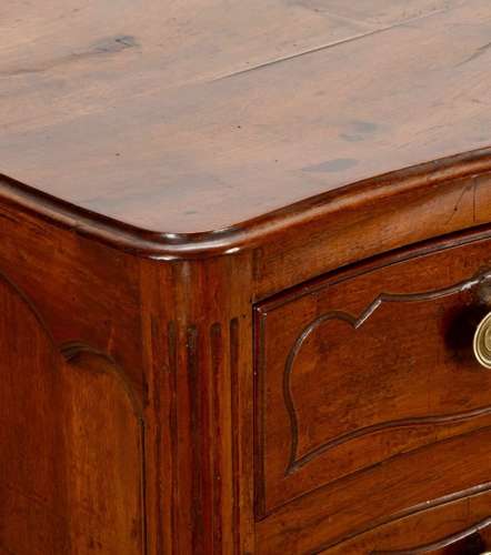 French Louis XV Serpentine Front Walnut Commode