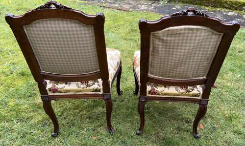Pair of carved side chairs