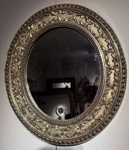 Cast brass mid century mirror