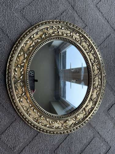 Cast brass mid century mirror