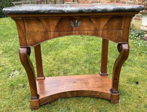 Figured walnut Restauration console table