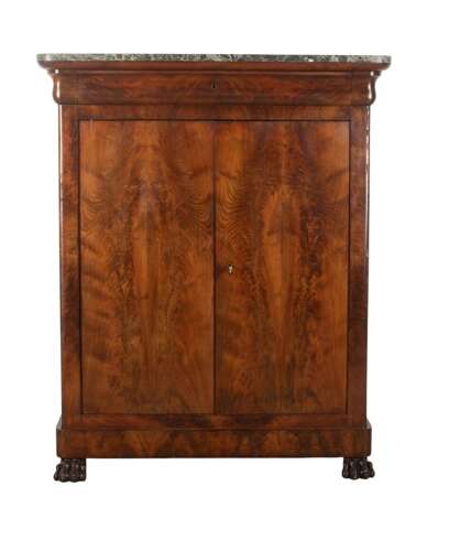 19th Century French Flame Mahogany Cupboard