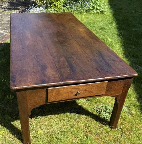Walnut and oak coffee table