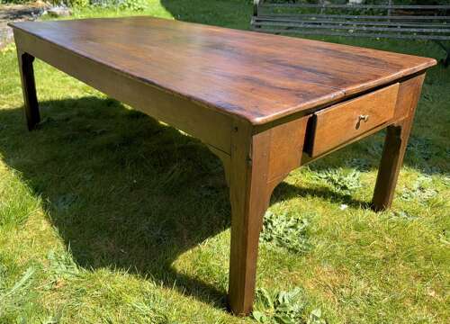 Walnut and oak coffee table