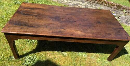 Walnut and oak coffee table