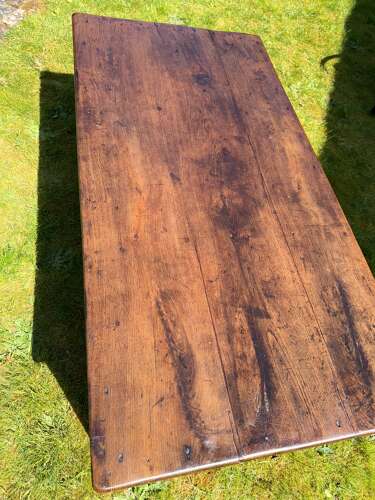 Walnut and oak coffee table