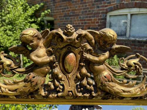 French Margin mirror with cherubs