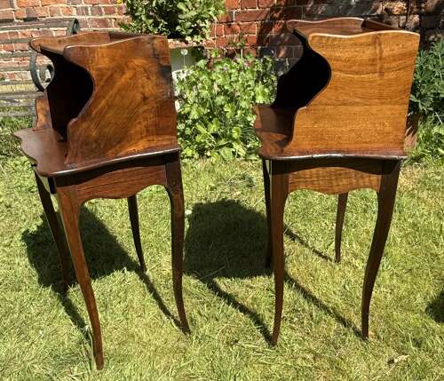 Pair of walnut bedside tables