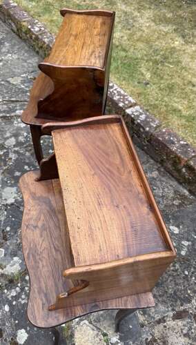 Pair of walnut bedside tables