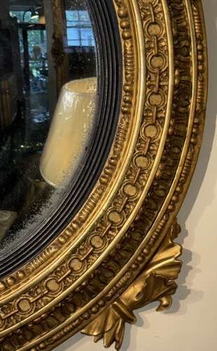 Regency convex mirror with eagle cresting