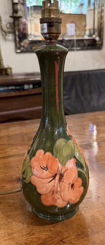 Moorcroft lamp Hibiscus pattern