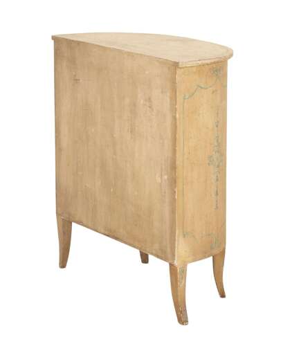19th Century Italian Neoclassical Painted Demi  Lune Cabinet
