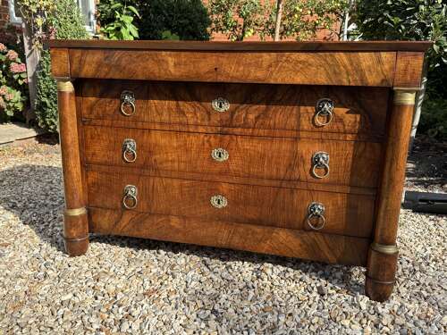 French Empire Commode in figured Walnut