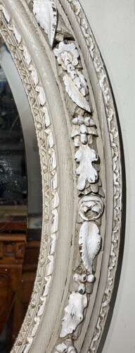 Carved oak painted mirror