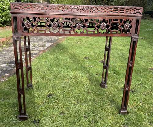 Antique fretwork silver table
