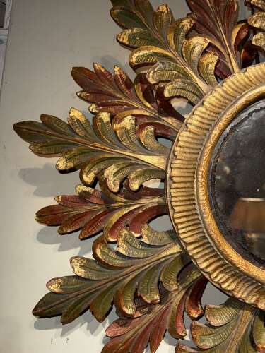 Large mid century sunburst mirror