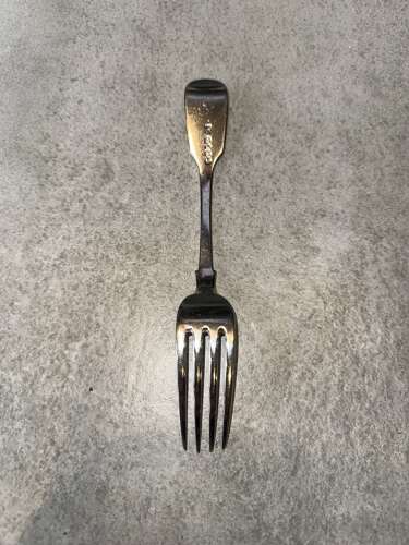 A set of ten matching fiddle pattern sterling silver forks