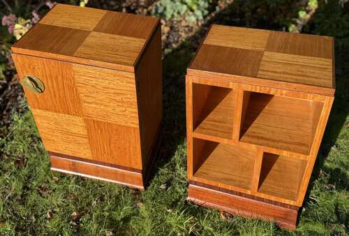 Pair of quality art deco bedside tables