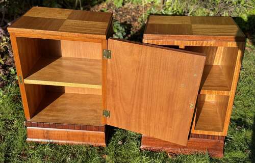 Pair of quality art deco bedside tables