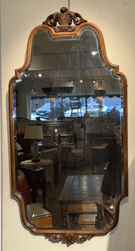 Walnut Queen Anne style mirror