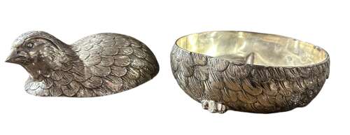 Silver Plated Quail Box