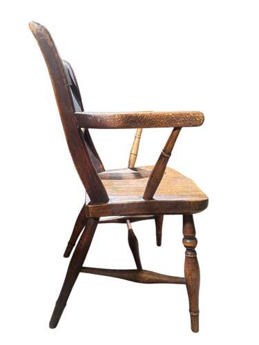 19th C English Elm Childs Chair