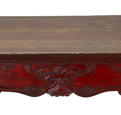 Large 19th C Chinese Carved Hardwood Bench