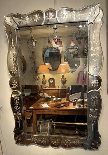 A rectangular Venetian mirror