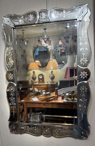 A rectangular Venetian mirror