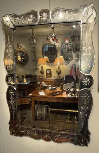 A rectangular Venetian mirror