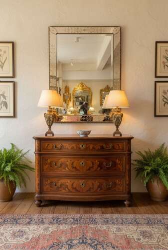 Large rectangular Venetian mirror