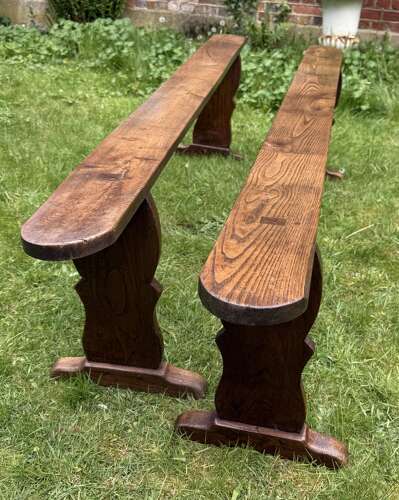 Pair of oak 19th Century benches