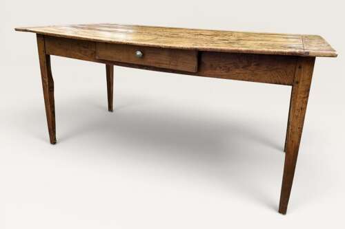 French Farmhouse table in figured elm
