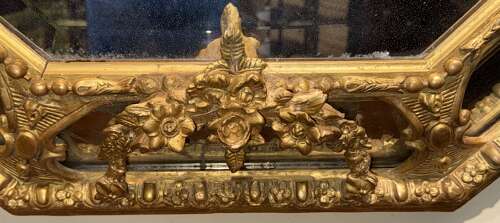 19th Century gilt cushion mirror