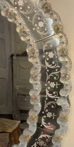 Oval Murano glass mirror