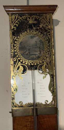 Figured Walnut stick barometer
