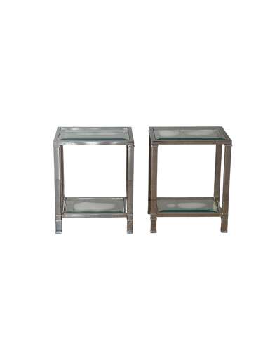 Pair Of Mid Century Brass Side Tables